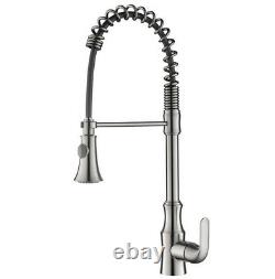 Brass Bathroom Kitchen Sink Tap Mixer Pull Out Spray Head Faucet Brushed Nickel
