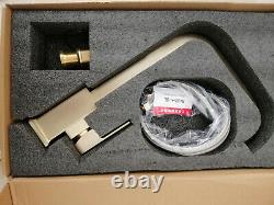 Brass Brushed Gold Kitchen Faucet 360 Rotatable Water Mixer Basin Square