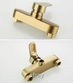 Brass Brushed Gold Wall Shower Flower Sprinkler Bathtub Faucet Sliding Bar Mixer