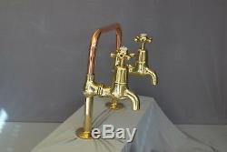 Brass & Copper Deck Mounted Kitchen Taps Ideal Belfast Sink Fully Refurbed