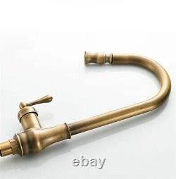 Brass Kitchen Faucet Pull out Sprayer Antiuqe Mixer Tap Sink Faucet Classic