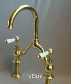 Brass Kitchen Mixer Taps Ideal 4 Belfast Sink Reclaimed & Fully Refurbished Taps