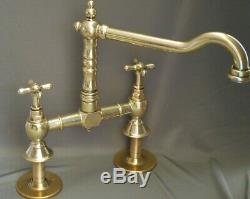Brass Kitchen Mixer Taps Ideal For Belfast Sink Reclaimed Fully Refurbed Taps