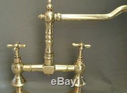 Brass Kitchen Mixer Taps Ideal For Belfast Sink Reclaimed Fully Refurbed Taps