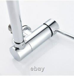 Brass Kitchen Rotating Faucet Folding Down Hot Cold Water Mixer Faucet Chrome