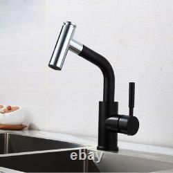 Brass Kitchen Sink Faucet Pull Out Spout Mixer Single HandleTap Chrome Black Q11