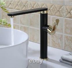 Brass Kitchen Sink Faucet Single Hole Handle Mixer Tap Deck Mount Black Gold G36