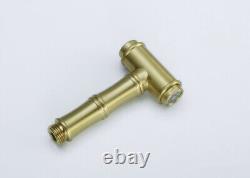 Brass Kitchen Sink Mixer Tap Brushed Gold Bridge Faucet With Side Sprayer Head