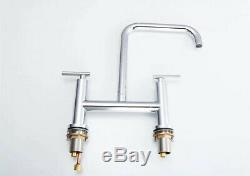Brass Kitchen Sink Mixer Tap Chrome Bridge Kitchen Faucet With Side Sprayer Tap
