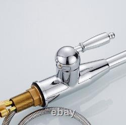 Brass Kitchen Sink Tap Hot Cold Mixer Pull Out Spray Head Bathroom Faucet Chrome