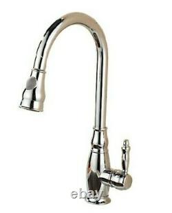 Brass Kitchen Tap Retro Victorian Mixer Sink Basin Pull Out Spray Tall Faucet 37