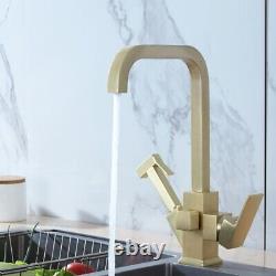 Brass Luxury Brushed Gold Multifunctional Kitchen Washing Basin Sink Mixer Tap