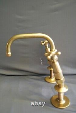 Brass Mixer Taps Original Patina, Deal Belfast Sink, Refurbed 7.5 Reach Spout