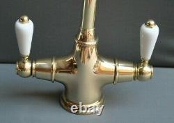 Brass Mono Mixer Lever Taps, Kitchen Taps Ideal Belfast Sink 7.5 Spout Refurbed