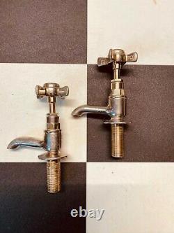 Brass Original Antique sink taps refurbished old vintage reclaimed retro