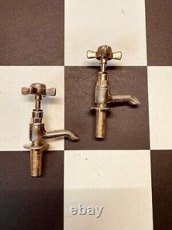 Brass Original Antique sink taps refurbished old vintage reclaimed retro