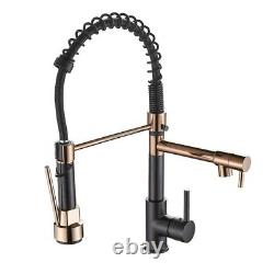 Brass Rotate Dual Outlet Water Cold Hot Wash Basin Sink Spring Kitchen Faucet