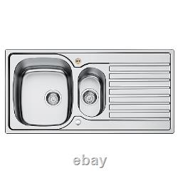 Bristan Inox Kitchen Sink 1.5 Bowl Reversible Drainer + Echo Mixer Tap in Chrome