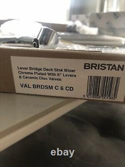 Bristan lever bridge deck sink mixer tap VAL BRDSM C 6 CD 6 Inch Handles