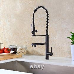 Bronze Kitchen Sink Faucet With Pull Down HandSpray Deck Mounted Mixer Sink Tap