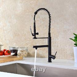 Bronze Kitchen Sink Faucet With Pull Down HandSpray Deck Mounted Mixer Sink Tap