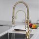 Brshed Gold Brass Sink Mixer Kitchen Faucets Single Handle Water Mixer Taps