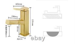 Brushed Gold Basin Faucet Copper Sink Mixer Taps Kitchen Pull Out Crane Brass