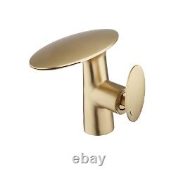 Brushed Gold Bathroom Basin Sink Vanity Brass Faucet Single Handle Mixer Taps