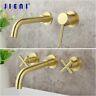 Brushed Gold Faucet Sink Bathroom Handle Tap Kitchen Hot & Cold Mixer Faucet