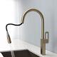 Brushed Gold Kitchen Faucet Pull Out Kitchen Sink Water Tap Single Handle Mixer
