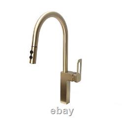 Brushed Gold Kitchen Faucet Pull Out Kitchen Sink Water Tap Single Handle Mixer