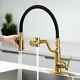 Brushed Gold Kitchen Faucets with Pull Down Sprayer and Pot Filler, Pull Down Ki