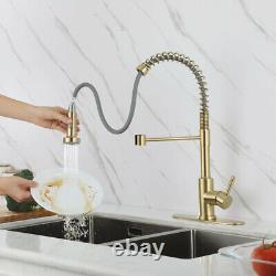 Brushed Gold SUS Intelligent Touch Sensing Telescopic Kitchend Sink Faucet Tap