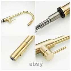 Brushed Gold Touchless Kitchen Faucets Pull Down Sprayer Stainless Steel Faucets