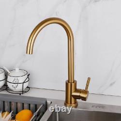 Brushed Kitchen Faucet Sink Water Tap Single Handle Mixer Gold Home Faucets Taps