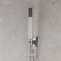 Brushed Nickel 10 Rainfall Shower Head 2-Way Mixer Valve Hand Shower Faucet Set