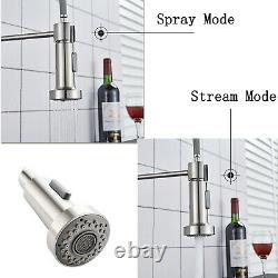 Brushed Nickel Induction Kitchen Sink Faucet Touch sensor 2-Mode Sprayer Faucet