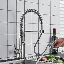 Brushed Nickel Induction Kitchen Sink Faucet Touch sensor 2-Mode Sprayer Faucet