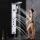 Brushed Nickel LED Shower Panel Rainfall&Waterfall Tower Massage System Tap
