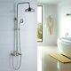 Brushed Nickel Rainfall Shower Head/Hand Spray Faucet Set Mixer Tap Wall Mounted