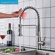 Brushed Nickel Sensor Touch Kitchen Sink Faucet Pull Out Sprayer Mixer Tap