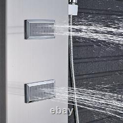 Brushed Nickel Shower Panel Tower System Rain&Waterfall Massager Body Jet Taps