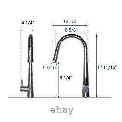 Brushed Nickel Single-Handle Kitchen Faucet Mixer Tap With Pull Down Sprayer