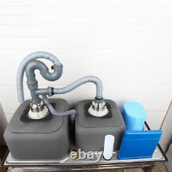 Brushed Nickel Stainless Steel Kitchen Sink Vessel Set Washing Vanity 2 Sinks