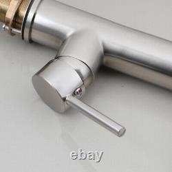 Brushed Nickel Swivel Spout Spring Pull Down Spray Sink Mixer Tap Faucet Deck