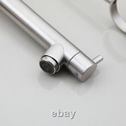 Brushed Nickel Swivel Spout Spring Pull Down Spray Sink Mixer Tap Faucet Deck