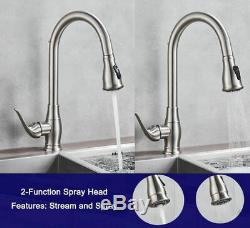Brushed Nickel Touch Touchless Sensor Kitchen Faucet One Handle Sink Mixer+Cover