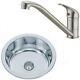 Brushed Set Small Bowl Stainless Steel Inset Kitchen Sink & Mixer Tap (KST073bs)