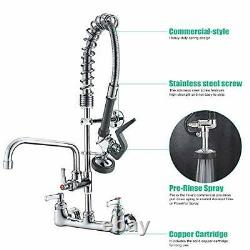 CWM Commercial Wall Mount Kitchen Sink Faucet Brass Constructed Polished Chro