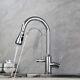 Chrome 2-Way Pull Out Kitchen Sink Mixer Faucet + Purifier Drainking Water Spout